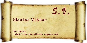 Sterba Viktor névjegykártya
